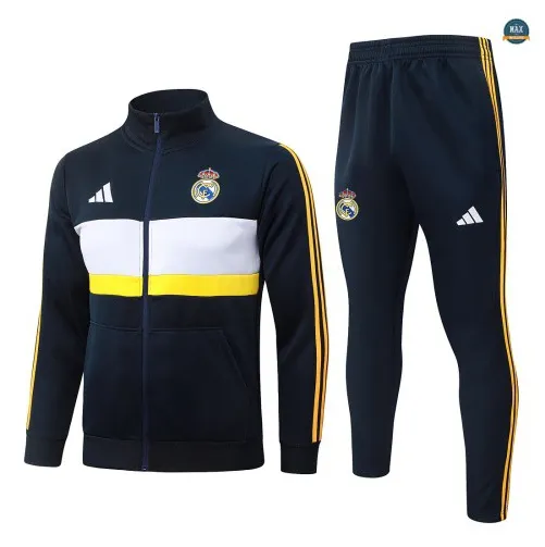 Soldes Veste Survetement Foot Real Madrid 2026/27 Vert/Blanc/Jau