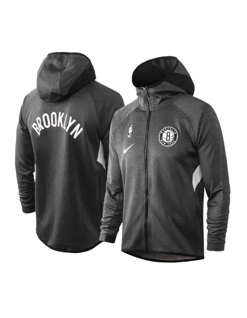 Jacket Zipped hooded Brooklyn Nets - Black