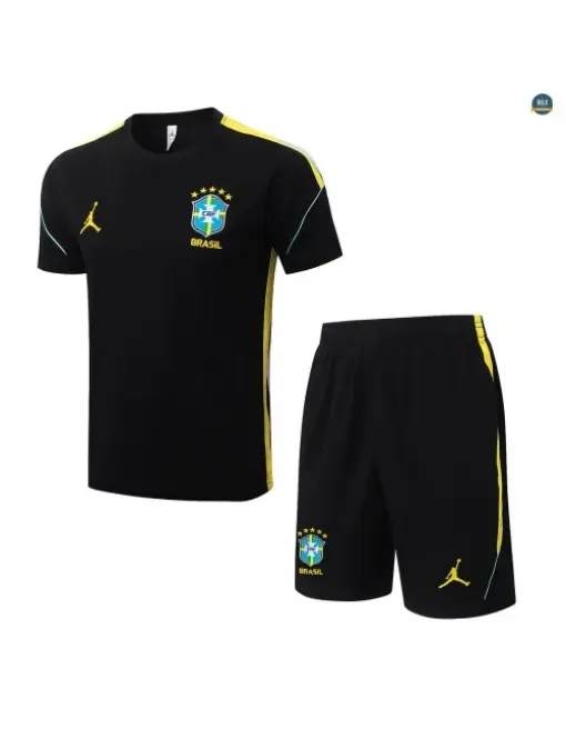 Jersey Training Football Brazil + Shorts 2026/27 Black/Yellow