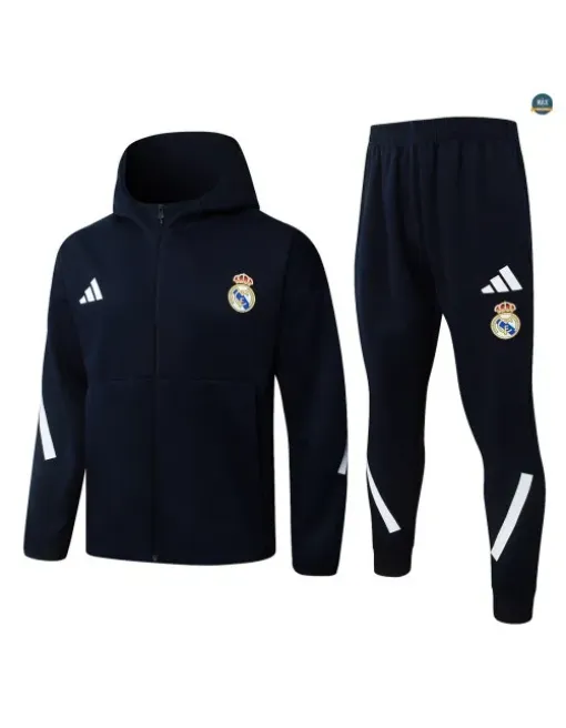 Jacket Tracksuit football hooded Real Madrid 2026/27 Blue Marine