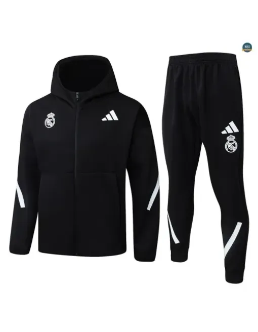 Jacket Tracksuit football hooded Real Madrid 2026/27 Black