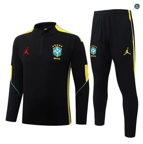 Survetement Enfant foot Brésil 2026/27 Noir/Jaune