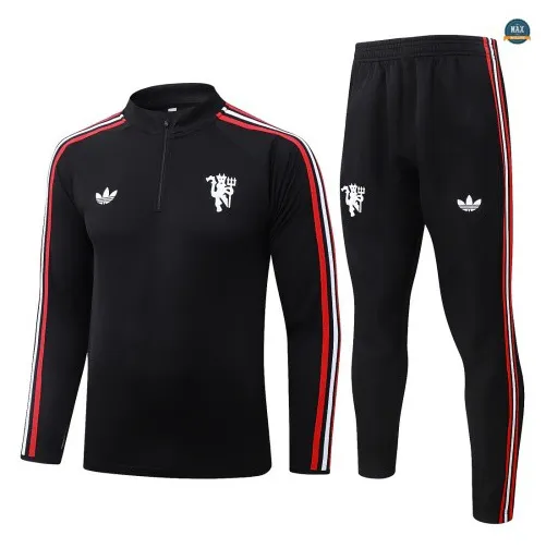 Soldes Survetement Foot Manchester United 2026/27 Noir/Rouge/Bla