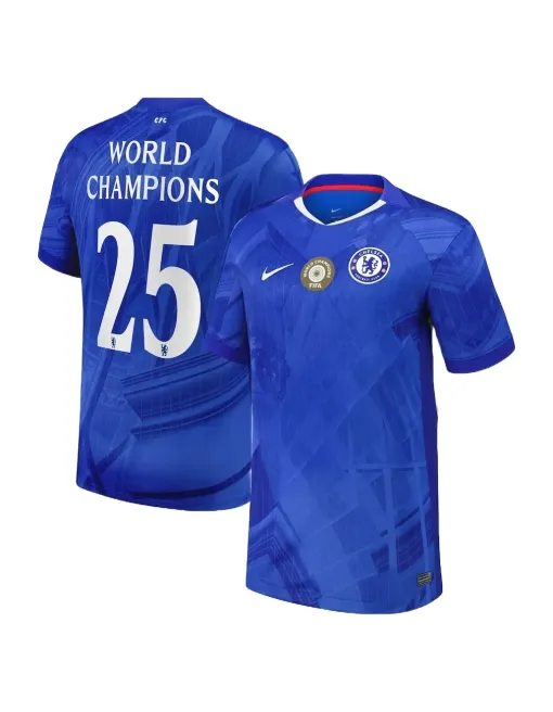 Jersey Chelsea Home 2025/26 Wind World Champions 25